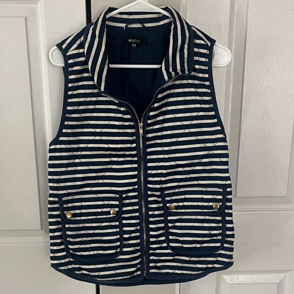 41 Hawthorn Navy and White Striped Vest
